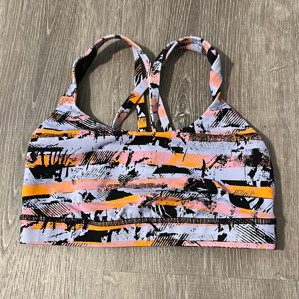 Lululemon Women's Sz 4 Energy Athletic Workout Yoga Cross Strap Sports Bra